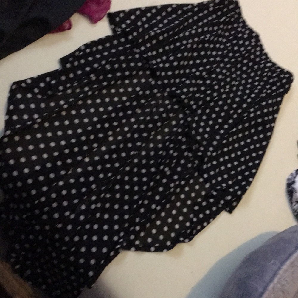 Hi low Black and white polkadot skirt